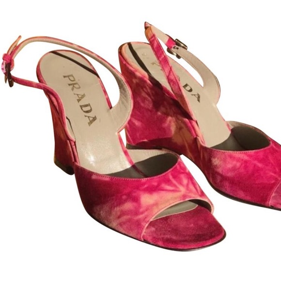 Prada Shoes - ✨PRADA tie dye suede wedges✨